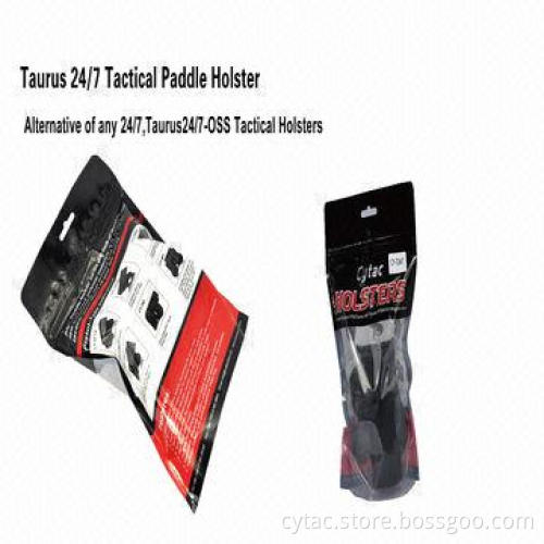 Pistol holster for Taurus 24/7, made of polymer, designed with release button, soft silicone paddle